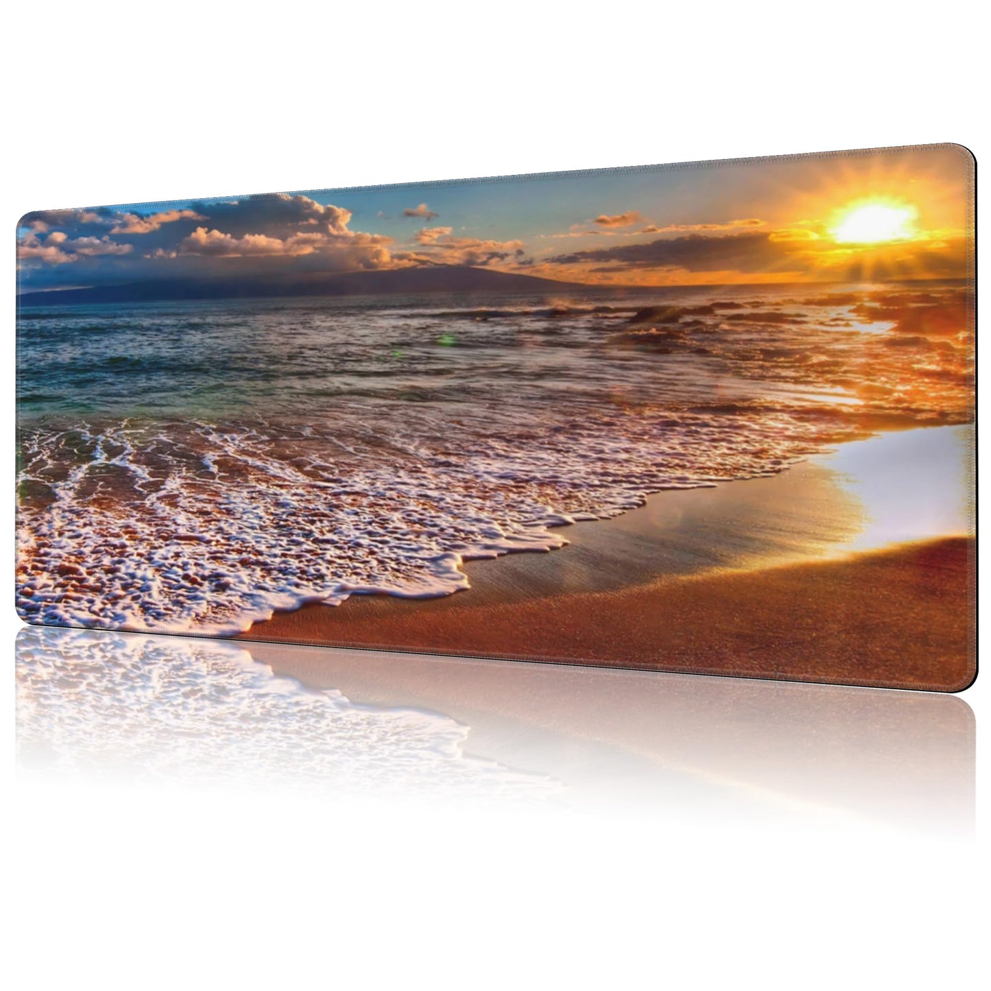 NIYLYNSYN Mouse Pad Large Nice Sunset Non-Slip Game Desk Mat with Stitched Edge Laptop Keyboard Desk Pad for Work Home Gaming (35.4 x 15.7 Inches)