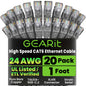 GEARit Cat6 Patch Cables Cat 6 Ethernet Cable 1 ft 20-Pack Purple