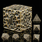 Haxtec Metal DND Dice Set, 7 Pcs Dragon Pattern Polyhedral Dice for RPG