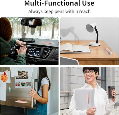 ELETIUO Pencil Holder For Most Pens,Pencils,Self-Adhesive Stick To Notebooks,Diary,Desks,Whiteboards Or Any Surface,Silicone Pen Holder For Home,Office And Desk Organization,Pink