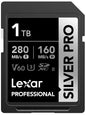 Lexar 256GB Silver SD Memory Card, 225MB/s Read, 4K, V30, U3, UHS-I
