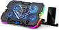 KeiBn Upgrade Laptop Cooling Pad A13,RGB Lights Laptop Cooler 6 Fans for up to 15.6 Inch Laptops,10 Modes Light, 7 Height Stands, 2 USB Ports - Blue