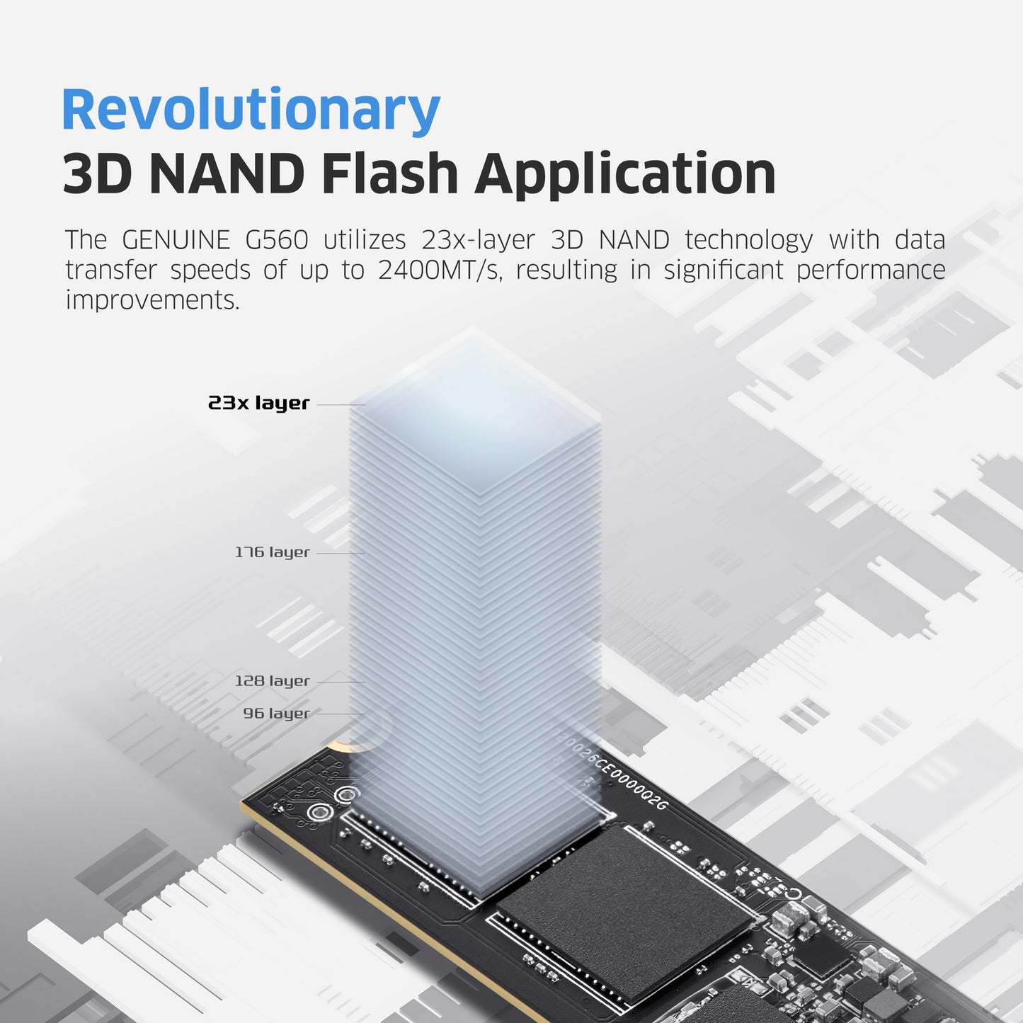 KLEVV Genuine G560 1TB M.2 2280 NVMe PCIe Gen5x4 Internal SSD Heatsink Included, up to 13000MB/s with DRAM Cash (K01TBM2SP0-G56)