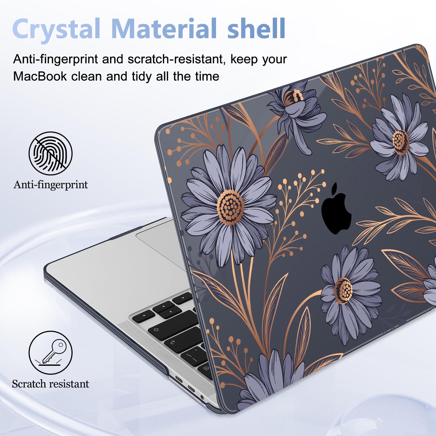Lepeoac for MacBook Pro 16 inch Case 2019 2020 Release Model A2141, Plastic Hard Shell Cover with Keyboard Cover & Screen Protector for MacBook Pro 16 inch with Touch Bar & Touch ID - Blooming Plants