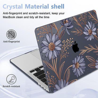 Lepeoac for MacBook Pro 16 inch Case 2019 2020 Release Model A2141, Plastic Hard Shell Cover with Keyboard Cover & Screen Protector for MacBook Pro 16 inch with Touch Bar & Touch ID - Blooming Plants
