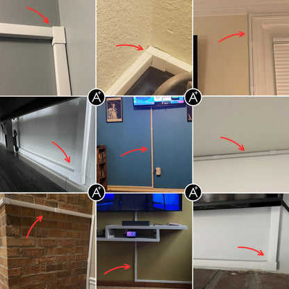 A+ ELECTRIC Cord Cover Full Kit, 26ft/315in Self-Adhesive Cable Raceway, 20 Snap-On Channels, Wire Hider for TV, HDMI & Speaker Cables, Includes Connectors & Corners, Paintable Cable Management, White