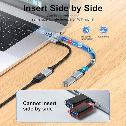 USB C to USB Adapter - 5Gbps [2 Pack] USC 3.0 OTG Adapter for Android - USBC Male to USB Female Adapter, Type C OTG Cable Converter Support Camera, Card Reader, USB Flash Drive, External/MIDI Keyboard