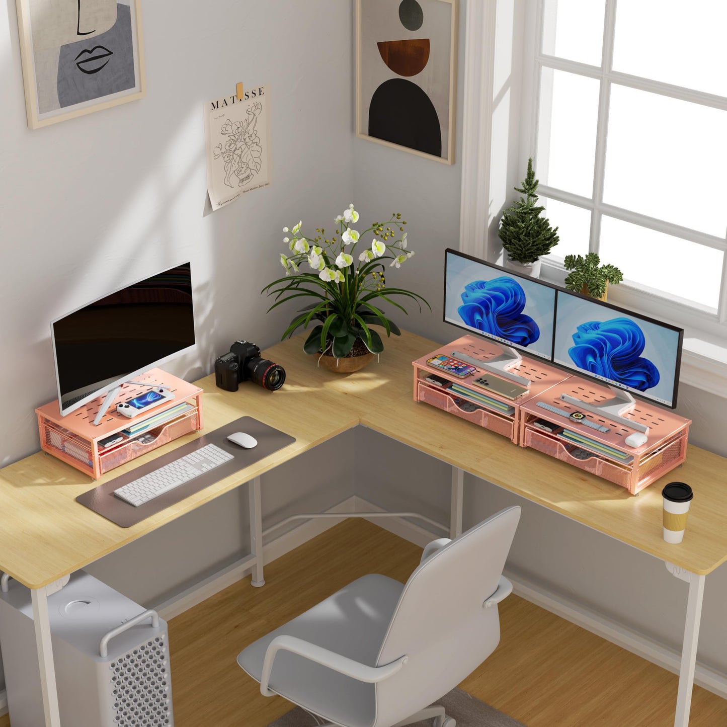 gianotter Computer Monitor Stand Riser with Drawer