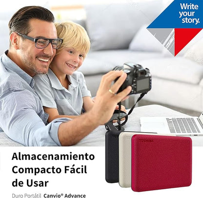 Toshiba Canvio Advance 1TB Portable External Hard Drive USB 3.0, White - HDTCA10XW3AA