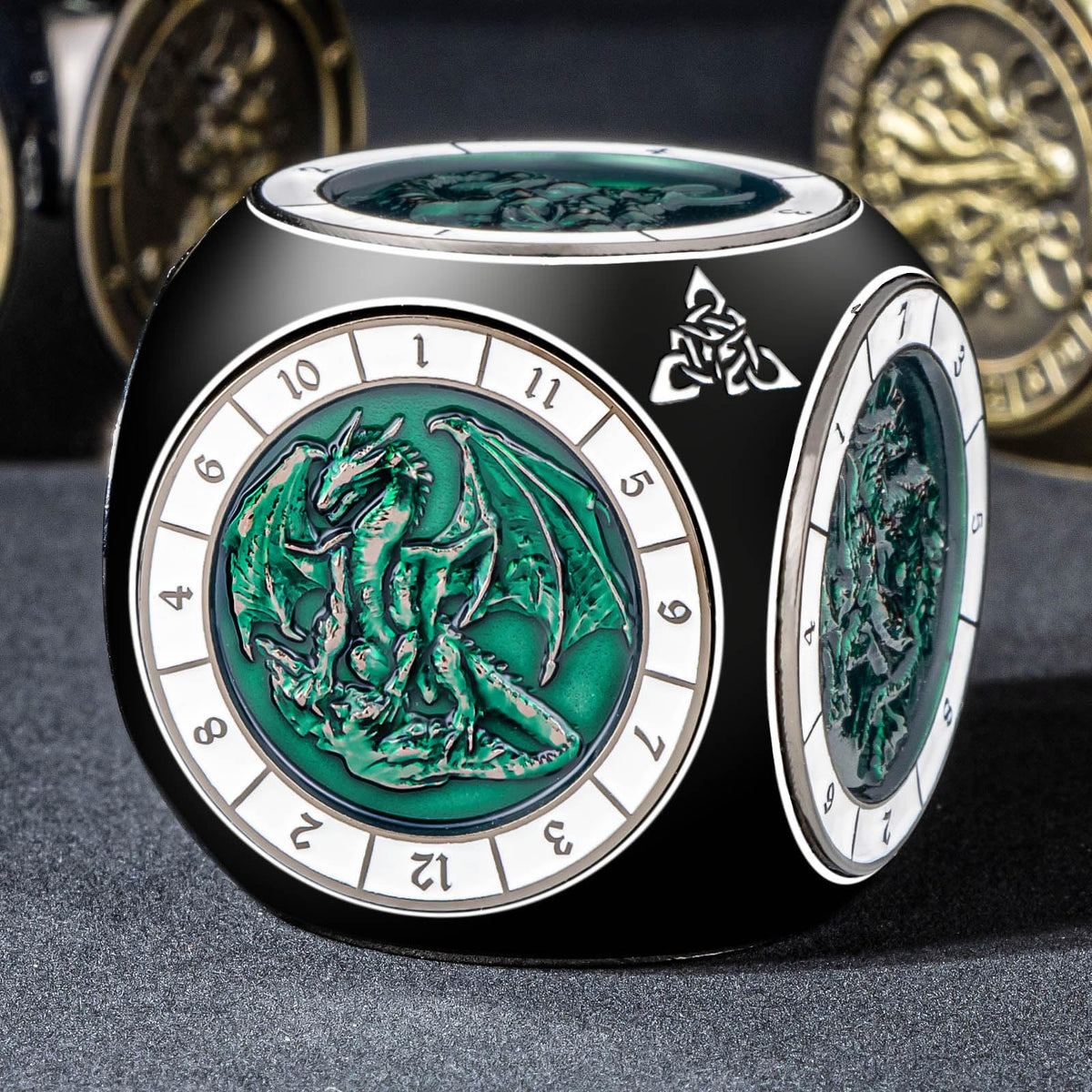 Roycevon 7 in 1 Unique Spinner DND Dice Set D&D, Metal D and D Dice with Gift Box, Dungeons Dragons Role Playing Dice, Gold