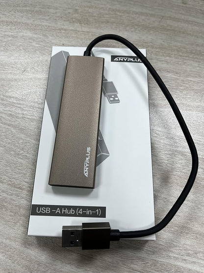 USB Hub, USB 3.0 Hub Aluminum Alloy Ultra Slim USB Splitter, Portable 4 Port USB Extender, USB Hub for Laptop, PC, MacBook, iMac, Surface Pro, Mac Pro, Flash Drive, XPS【Brown】