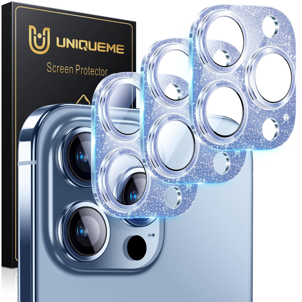 UniqueMe for iPhone 13 6.1"/13 Mini 5.4" Camera Lens Protector-Black Circle