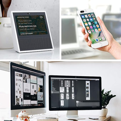 imluckies Metal Webcam Cover Slide, 0.023 inch Camera Cover for Laptop Computer MacBook Pro/Air iMac iPad Tablet iPhone 8/7 Plus, Echo Show/Spot Web Camera Blocker Privacy Protector [1 Black+1 White]