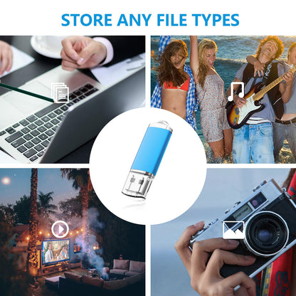 KOOTION Flash Drive 8GB 10 Pack USB 2.0 Thumb Drive Capped Memory Stick Jump Drive, Blue