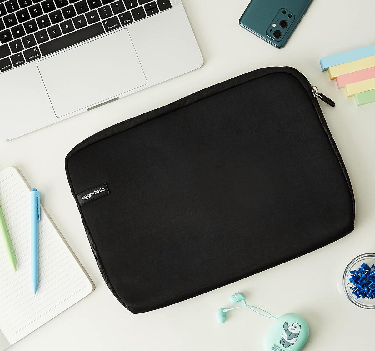 14 inch Laptop Sleeve, Protective Case with Zipper for MacBook Pro, MacBook Air, Surface, Dell, HP, Lenovo - Black