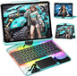 KITONE Transparent Case with Wireless Keyboard for iPad Air 13-in.(M3/M2, 2025/2024), 7 Colors Backlight, Trackpad, 360°Rotating Stand for iPad Pro 12.9-in (6/5/4/3 Gen), Tech Style