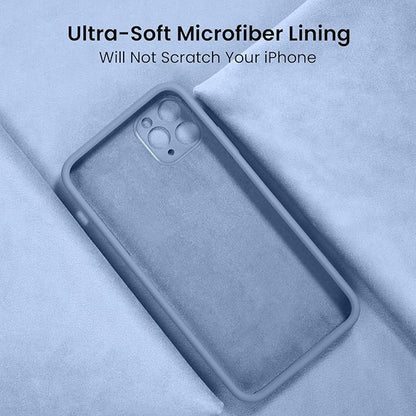 FireNova Designed for iPhone 13 Pro Case, Silicone Upgraded [Camera Protection] Phone Case with [2 Screen Protectors], Soft Anti-Scratch Microfiber Lining Inside, 6.1 inch, Light Blue