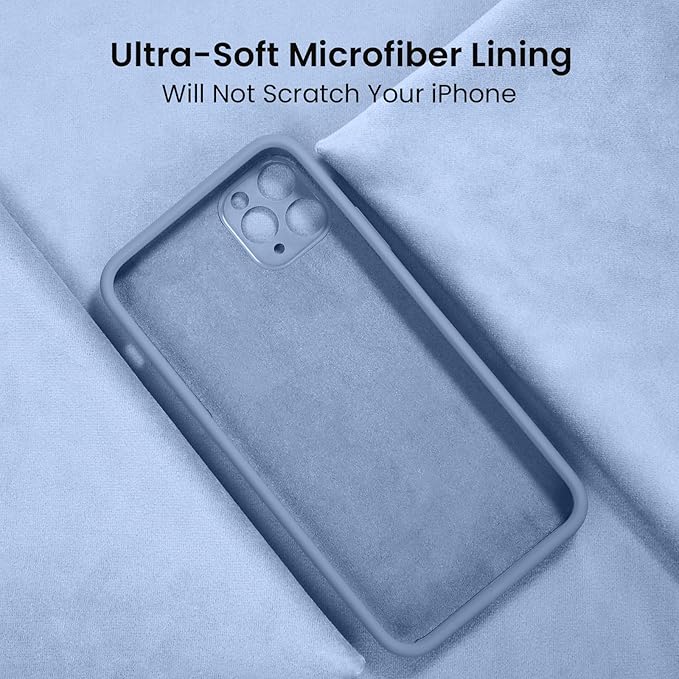 FireNova Designed for iPhone 13 Pro Max Case, Silicone [Camera Protection] Phone Case with [2 Screen Protectors], Soft Anti-Scratch Microfiber Lining Inside, 6.7 inch, Light Blue