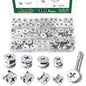 Keadic 100 Pcs 4 Sizes Cam Locks for Furniture, 3-in-1 Eccentric Wheels, Furniture Cam Lock Nuts Furniture Connecting Cam Lock Fittings Assortment Kit for Wardrobe Drawer Closets Bed