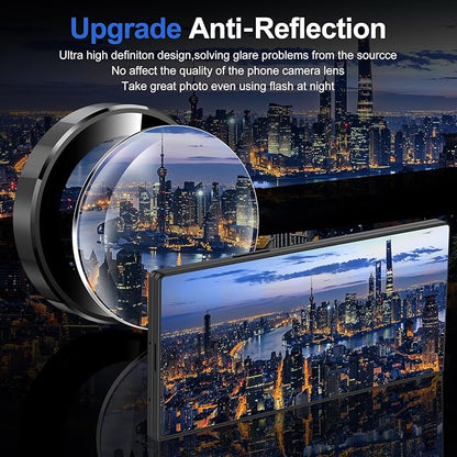 for Samsung Galaxy Z Fold 7 Camera Lens Protector, Individual Metal Ring Tempered Glass Lens Cover, [Strong Adsorption] Scratch Resistant Ultra-Thin HD Clear Lens Cover, 1 Set-Black Ring