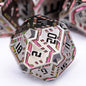 Metal DND Sci-fi Dice Set 7PCS Stripe Polyhedral Dice for Dungeons Dragons RPG Role Playing Game, Glitter D and D Dice with Gift Box D6 D8 D10 D12 D20 (Grey&Purple Red)