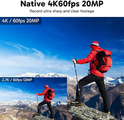 AKASO V50 Elite 4K60fps Action Camera with 128GB MicroSDXC U3 Memory Card Accessories Kit Bundle Voice Control EIS 131 feet Waterproof Camera 8X Zoom Remote Control