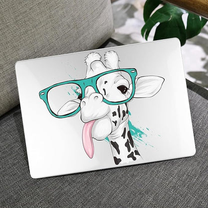 MEEgoodo Case for MacBook Pro 13 inch 2022 2021 2020 New A2338 M2/M1 A2251 A2289, Laptop Hard Shell Cases with Keyboard & Camera Cover Compatible Case, Funny Giraffe, (A2338/A2251/A2289)