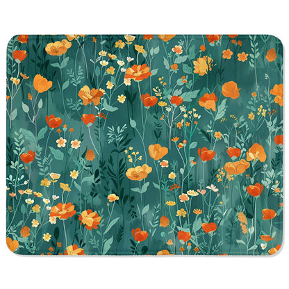 ITNRSIIET Mouse Pad with Stitched Edge Premium Textured Smooth Precise Operation Waterproof Washable Non-Slip Rubber Base Desktop Protection Mat, 10.2×8.3×0.12 inches, Beautiful Flowers