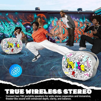 W-KING Portable Loud Speakers Bluetooth Wireless, T8II 96W Peak Powerful Outdoor Party Large Bluetooth Speaker Boombox with 2 Subwoofers, Heavy Bass, Fast Charging, BT5.4, USB Playback, AUX, Lights