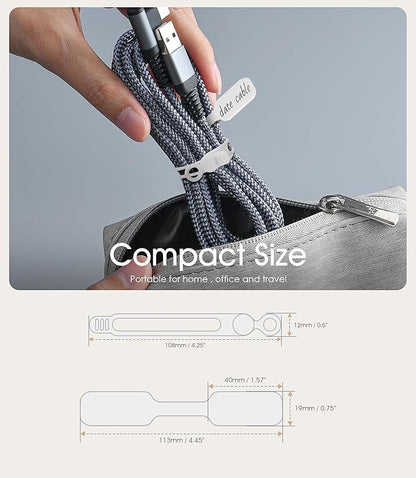32Pcs Nearockle Cable Labels and Silicone Cable Ties Cable Management Set, Reusable 16 Cable Ties+16 Cord Labels for Electronics, Travel Home Office Desk Wire Organization (White)