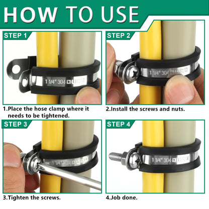 OURU 3/16 Inch Cable Clamps, Rubber Coated Insulated Clamps, 30pcs, 5mm