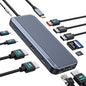 USB C Docking Station 3 HDMI, Docking Station 3 Monitors,12 in 1 Docking Station Dual Monitor, Laptop Docking Station Triple HDMI with 10Gbps USB A/C 3.1,USB 2.0,100W PD,Ethernet, Audio&Mic,SD&TF Slot
