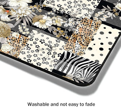 Mouse Pad, Cute Black Polka Dot Lattice Mouse Pads for Desk, 9.5" x 7.9" Non-Slip Rubber Base Computer Mousepad with Women, Portable Square Design for Wireless Mouse and Pad Laptop Office & Travel