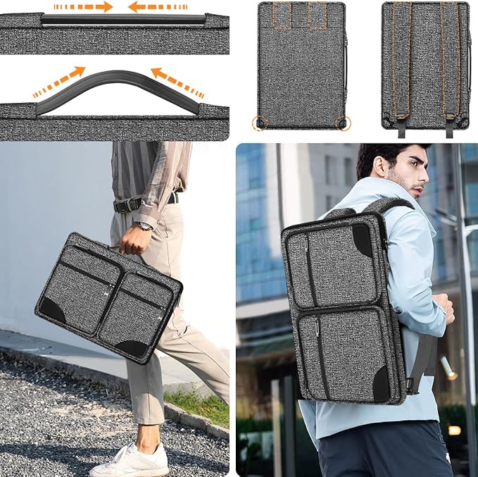 Hseok Laptop Sleeve 15 15.6 16 inches Case Protective PC Briefcase for Commuting and Business trip，BJP-Dark