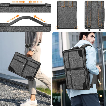 ZINZ 360 Protective Laptop Case 15" 15.6" 16" Sleeve, Water-Resistant Handbag with Straps Compatible with 16" MacBook Neo, MacBook Pro Air 16"/15", XPS 16" and Most 15" 15.6" 16" Notebooks,G01BK02