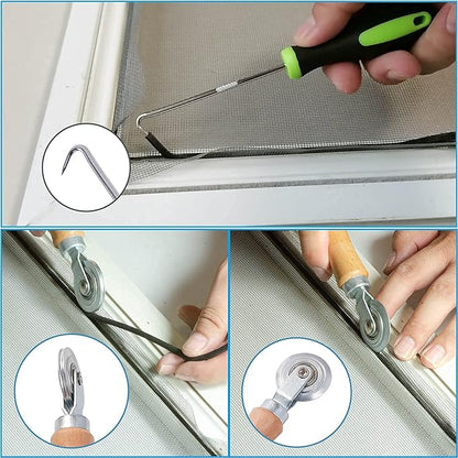 Window Screen Repair Kit - 59" x 106" Screen Door Replacement Fiberglass Screen Mesh with All Screen Tools for Sliding Door and Patio Screen Door Replacement, TOOLTRIZ