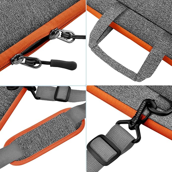Universal Laptop Shoulder Bag 13-17.3 Inch Shockproof Briefcase with Multi-Pockets & Adjustable Strap for MacBook Pro/Air