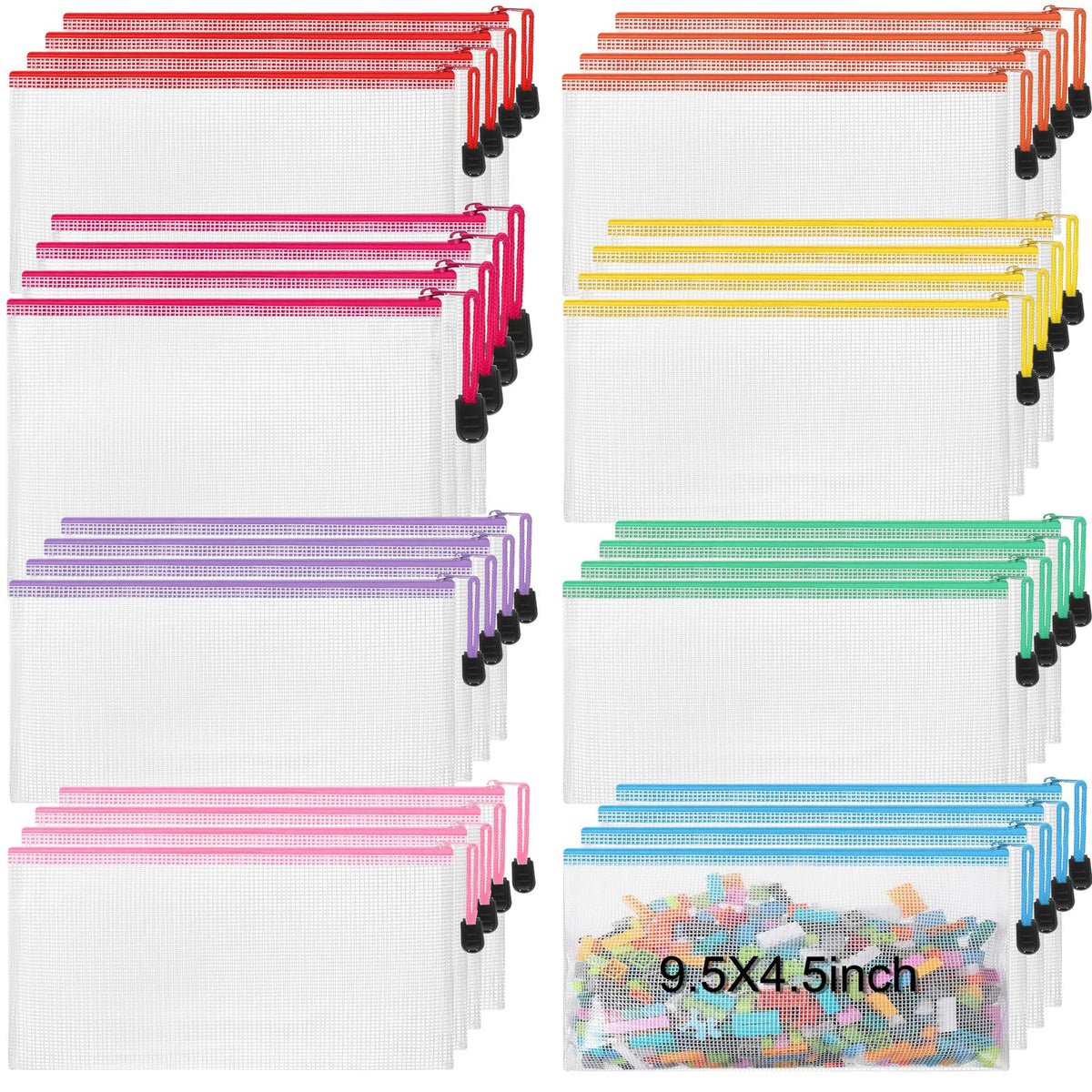 Jetec 32 Mesh Zipper Bags Bikini, Grey, 7.5 x 5 Inch, 32 Pcs