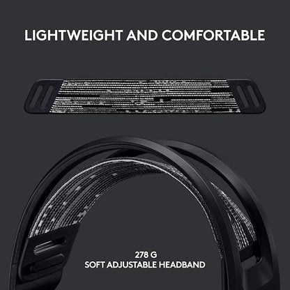Logitech G733 Lightspeed Wireless Gaming Headset, Suspension Headband, Lightsync RGB, Blue VO!CE Mic, PRO-G Audio – Black, Gaming Headset Wireless, PC, PS5, PS4, Switch Compatible