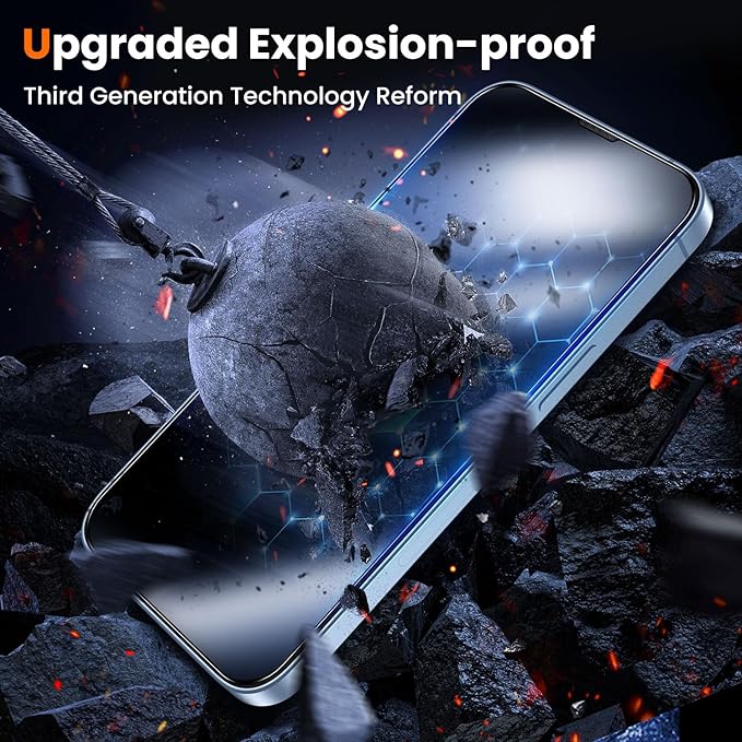 UniqueMe Screen Protector for iPhone 16e / iPhone 13 / iPhone 13 Pro/iPhone 14 Screen Protector Tempered Glass Full Coverage, Easy Installation, Case Friendly 2 Packs