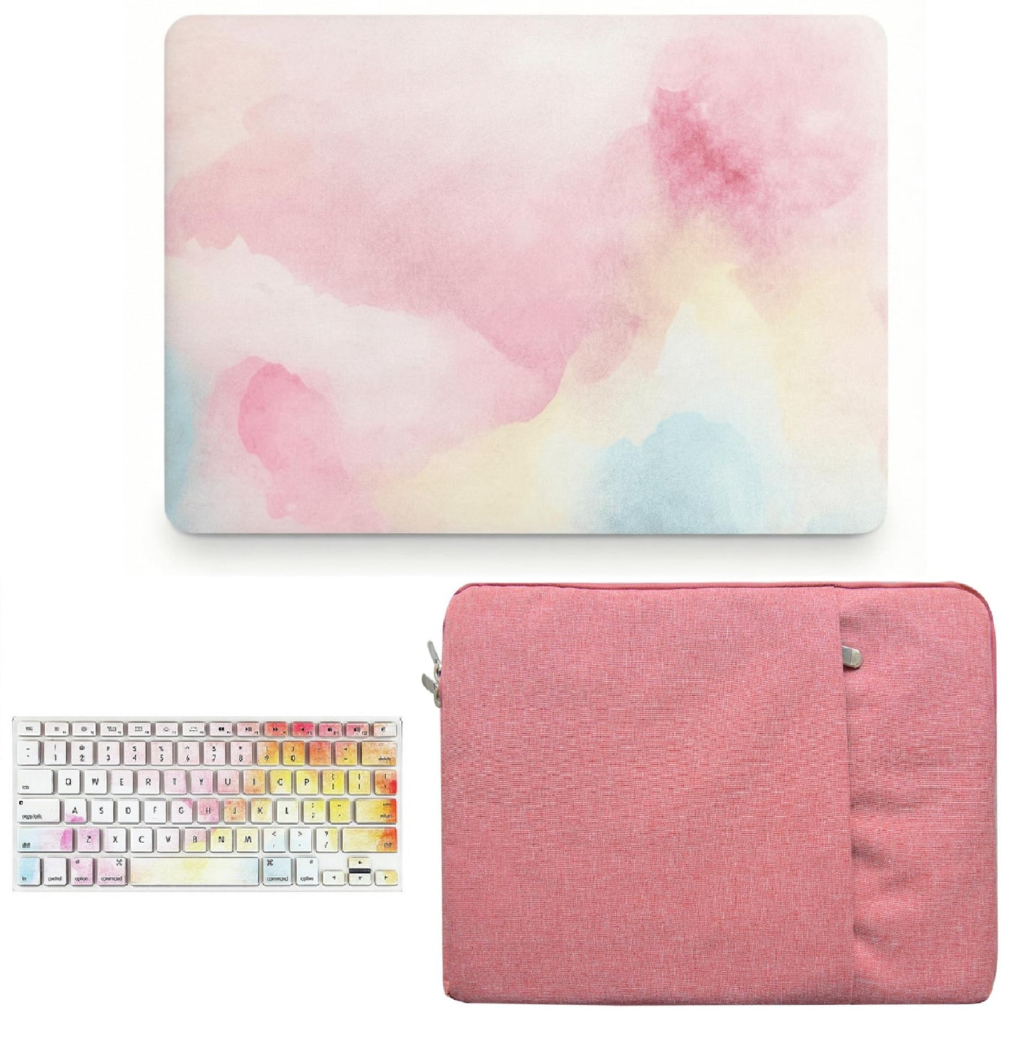 KECC Ultra Thin Case for MacBook Pro 13 inch 2026 2025-2016 Release M2 M1 Chip, Lightweight Plastic Hard Shell for MacBook Pro 13” + Keyboard Cover + Sleeve, Pink Mist