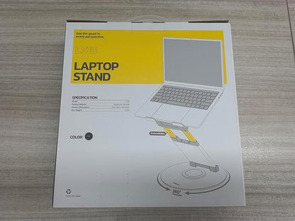 Nulaxy Telescopic 360 Rotating Laptop Stand for Desk Adjustable Height Swivel Pull Out Design Ergonomic Laptop Riser Fits All 10-17" Laptops Computer MacBook, Silver