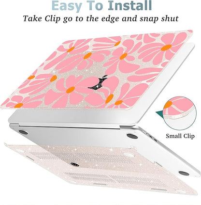 May Chen for MacBook Air 13.6 Inch Case 2025/2024/2023/2022 Release (Model A2681 A3113 A3240, M2 M3 M4 Chip) – Hard Shell Laptop Cover with Keyboard Cover & Screen Protector，Groovy Flower