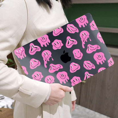 MEEgoodo Case for M5/M4/M3/M2 MacBook Air 13.6 inch 2026 2025 2024 2022, Fit Model A3449/A3240/A3113/A2681, Case Compatible with MacBook Air 13 inch, Pink Groovy Emoji