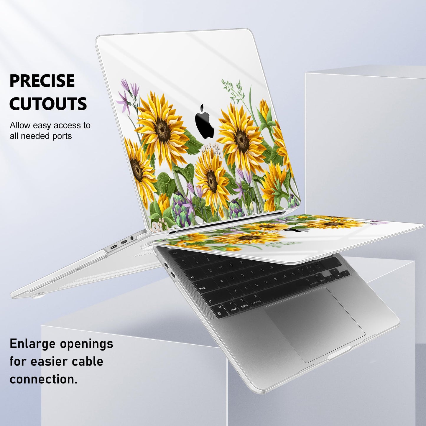 Lepeoac for MacBook Pro 16 inch Case 2019 2020 Release Model A2141, Plastic Hard Shell Cover with Keyboard Cover & Screen Protector for MacBook Pro 16 inch with Touch Bar & Touch ID, Sunflowers