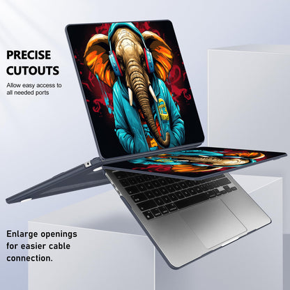 Lepeoac Case for 2026/2025/2024/2023 MacBook Air 15-inch Laptop Release M5 A3448 /M4 A3241 /M3 A3114 /M2 A2941, Stylish Protective Hard Shell Cover for MacBook Air 15.3 inch, Elephant Hoodie