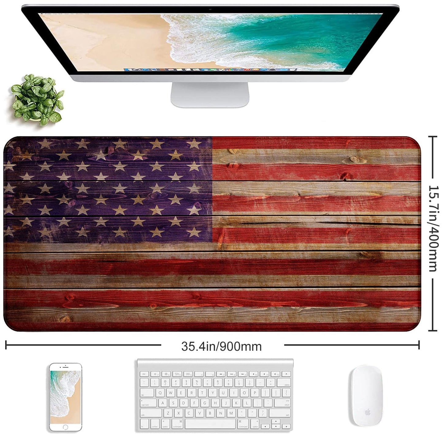 American Flag Gaming Mouse Pad, Suitable for Office and Study Keyboard Pads