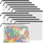 Umriox Mesh Zipper Pouch, 14.9x11.0 in (Black, 12 Packs), Extra Large Zipper Bags, Waterproof Zipper Pouches for Office Supplies, Puzzles, Board Game Storage & Cross Stitch Projects
