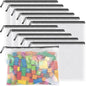 Umriox 12 Pack B4 Black Mesh Zipper Bags, File Organizer Pouch for Storage