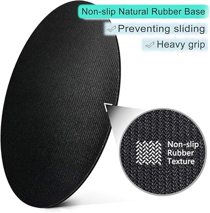 ITNRSIIET Round Mouse Pad with Stitched Edge Premium-Textured Waterproof Non-Slip Rubber Base Desktop Protection Mat Diameter 8.7 inches, Black Marbling